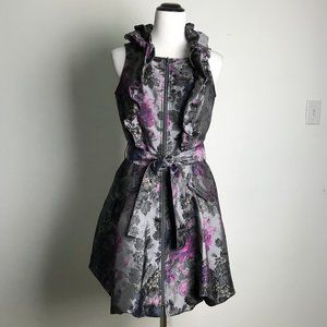 Samuel Dong Ruffled Sleeveless Dress Balloon Hem